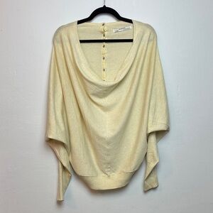 All Saints ELGAR COWL NECK Yellow Snap Back Dolman Sleeve Slouchy Sweater